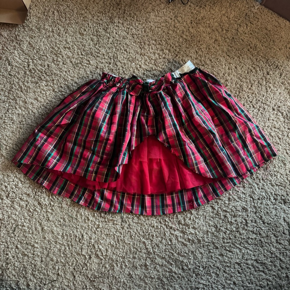 Circo Red Green Plaid Holiday Skirt